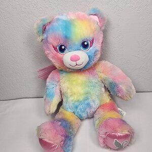 Build a Bear Rainbow Dreams Bear Pastel Plush 16" Wing Fairy Stuffed Animal Soft